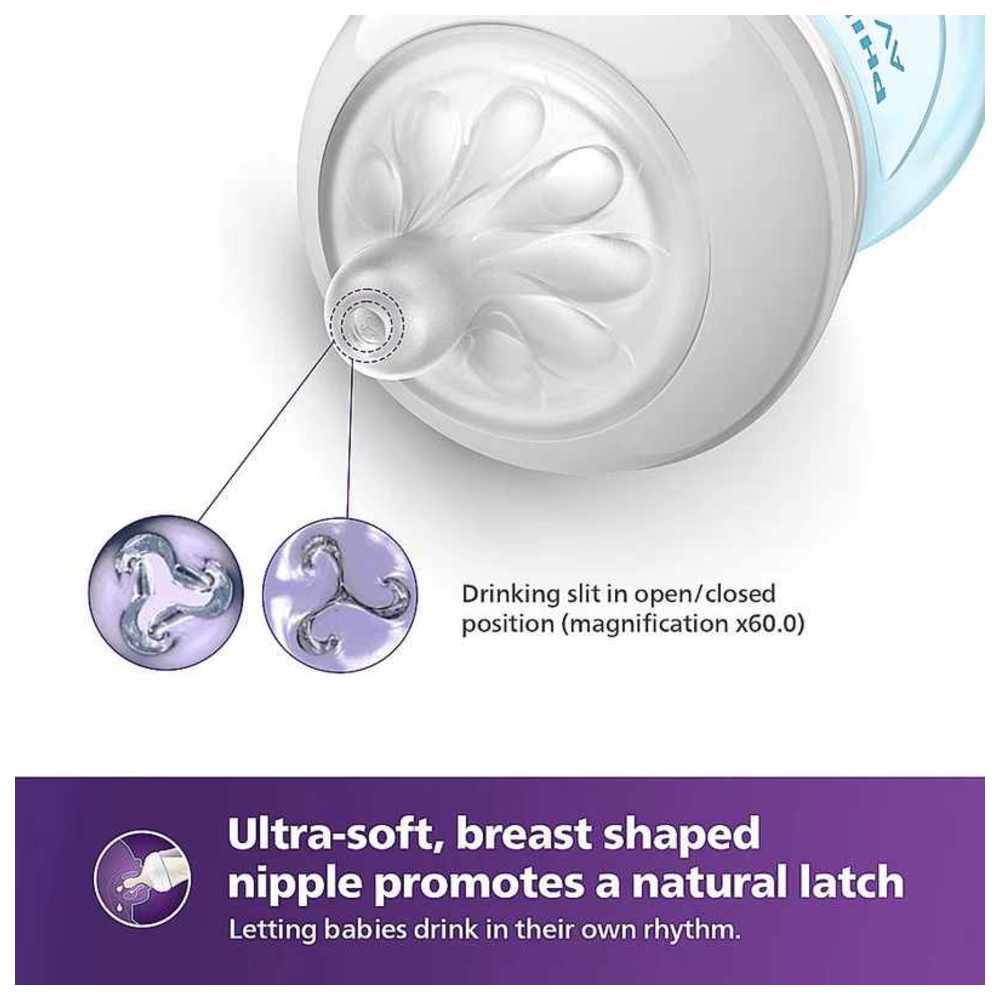 Philips Avent Natural Response Baby Feeding Bottle 260ml - Blue Color