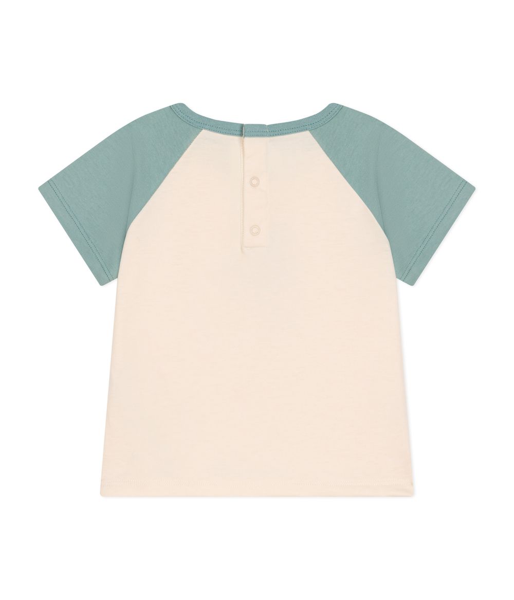 بيتي باتو - تيشيرت بأكمام قصيرة للرضع جيرسي ناعم - أبيض وأخضر باول