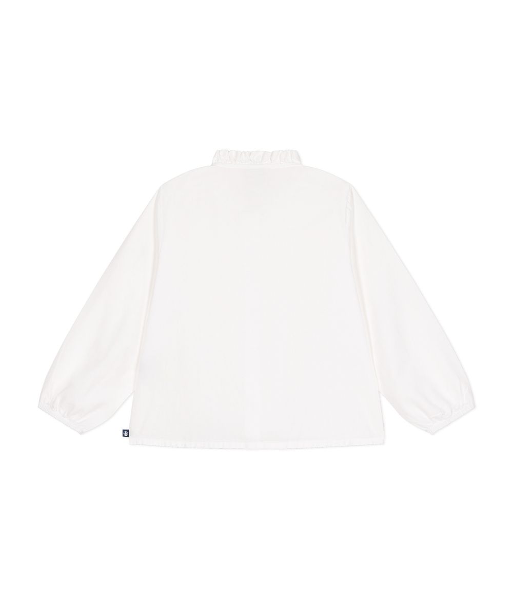 بيتي باتو - بلوزة محبوكة بأكمام طويلة للبنات - أبيض