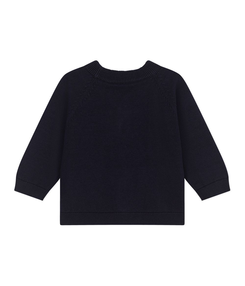 بيتي باتو - سترة صوفية قطنية سادة للأطفال الرضع