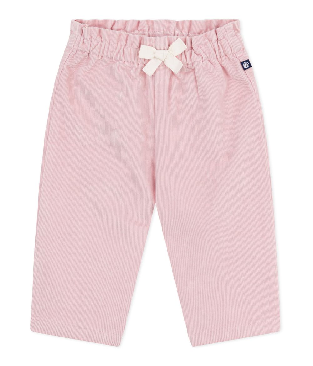 Petit Bateau - Baby Girl's Plain Velour Trousers - Joli Pink