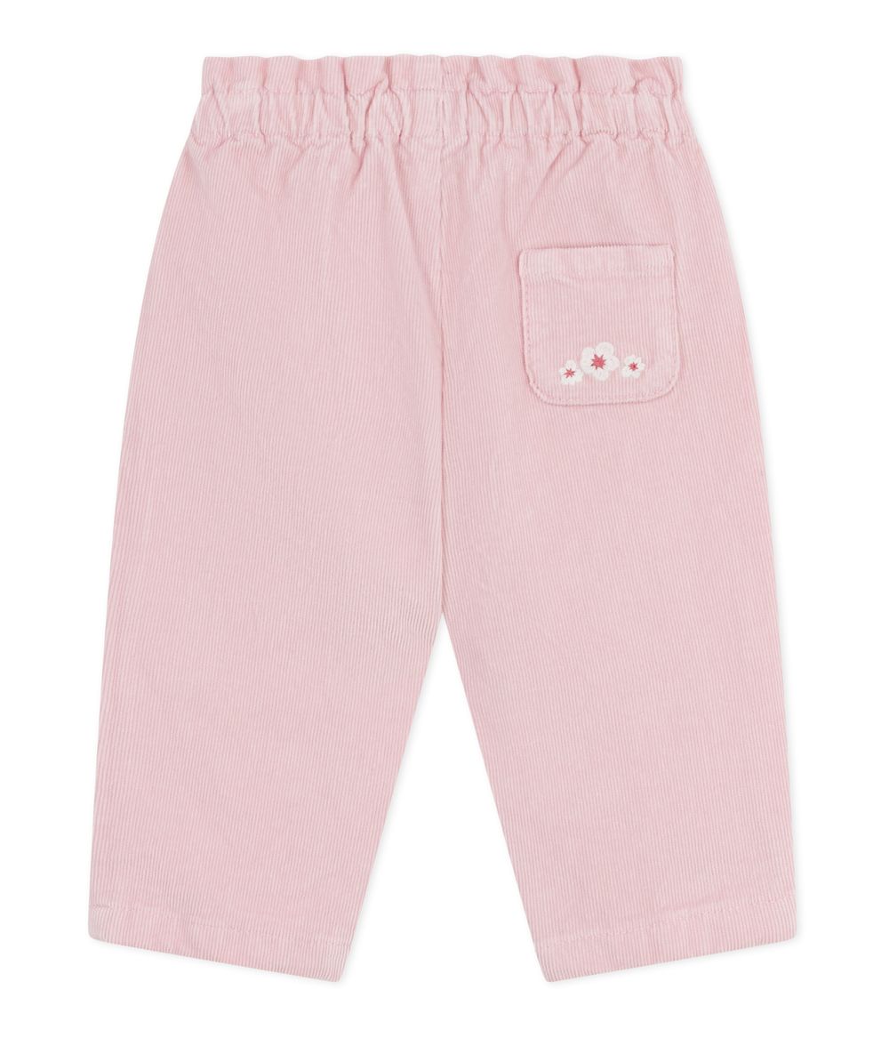 Petit Bateau - Baby Girl's Plain Velour Trousers - Joli Pink
