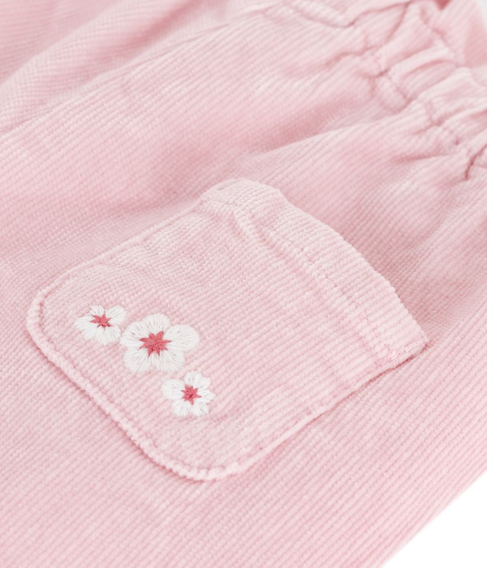 Petit Bateau - Baby Girl's Plain Velour Trousers - Joli Pink
