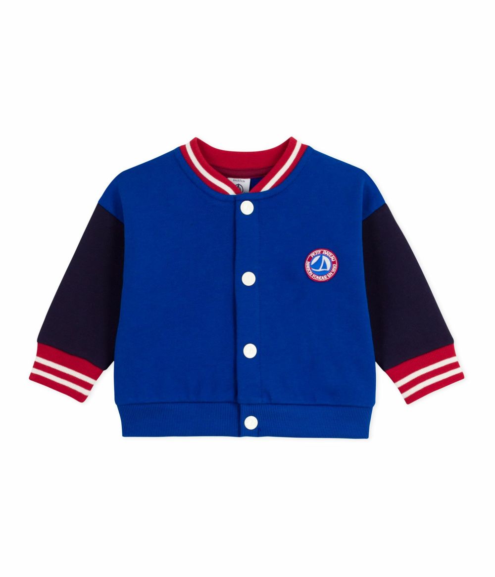 Petit Bateau - Baby Boy's Varsity-Style Jacket - Olympic/Soir Blue