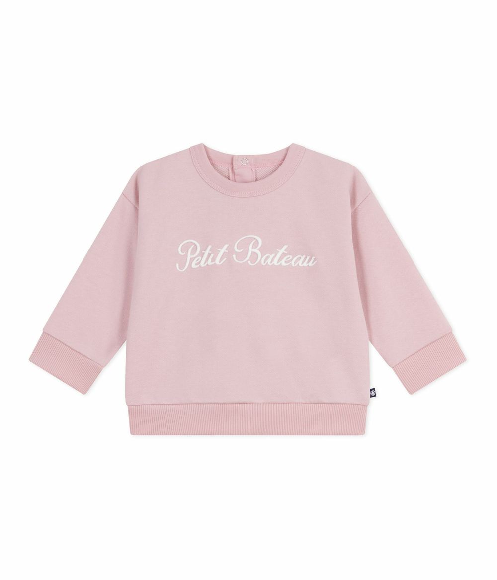 بيتي باتو - سويت شيرت مطرز بأكمام طويلة للبنات الرضع - زهري جولي