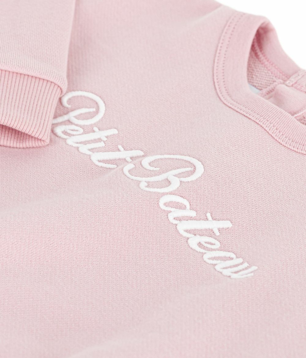 بيتي باتو - سويت شيرت مطرز بأكمام طويلة للبنات الرضع - زهري جولي