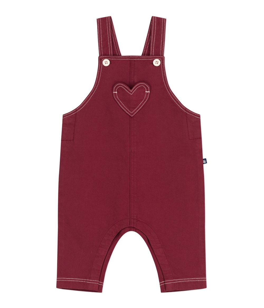 بيتي باتو - أفرول جينز بأرجل طويلة للبنات الرضع - أحمر أمارانت