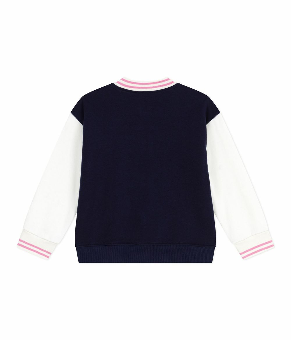 بيتي باتو - جاكيت قطني بتصميم جامعي للبنات - كحلي