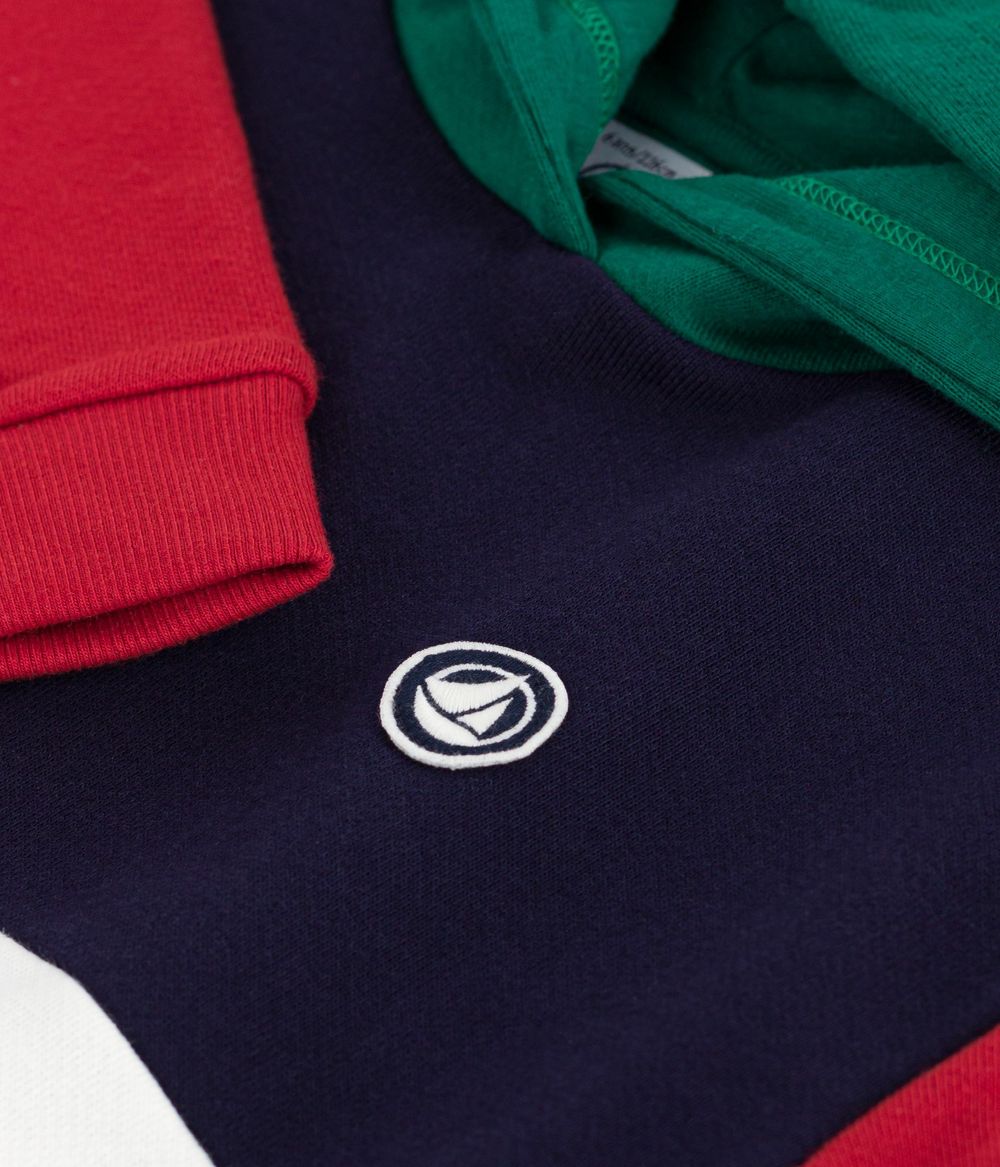 Petit Bateau - Boys' Colourblock Cotton Hoodie - Soir/Multicolor