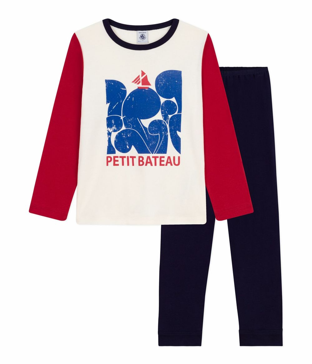 بيتي باتو - طقم تي شيرت بيجاما قطن وبنطال للأولاد - متعدد الألوان - قطعتين