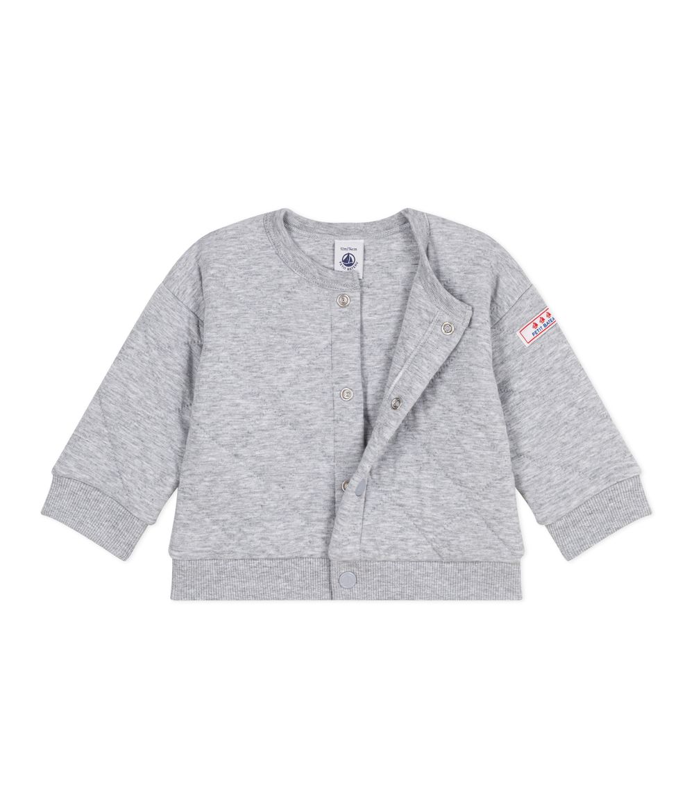 بيتي باتو - كارديغان قطن سميك سادة للرضع - رمادي فومي شيني
