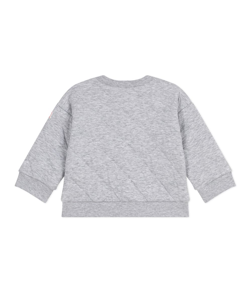 بيتي باتو - كارديغان قطن سميك سادة للرضع - رمادي فومي شيني