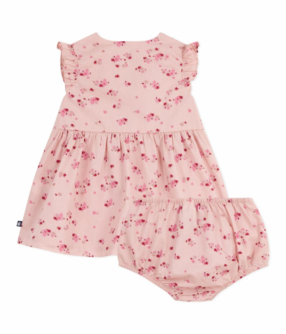 Petit Bateau - 2pc-Set - Baby Girl' Sleeveless Dress With Bloomers - Joli Pink/Multicolor