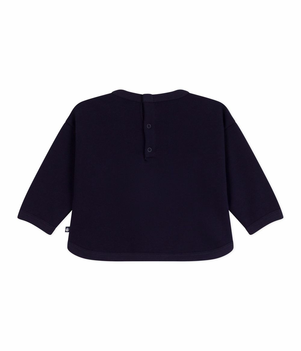 بيتي باتو - سويت شيرت قطن بنقشة فيل للأولاد الرضع - أزرق سوار