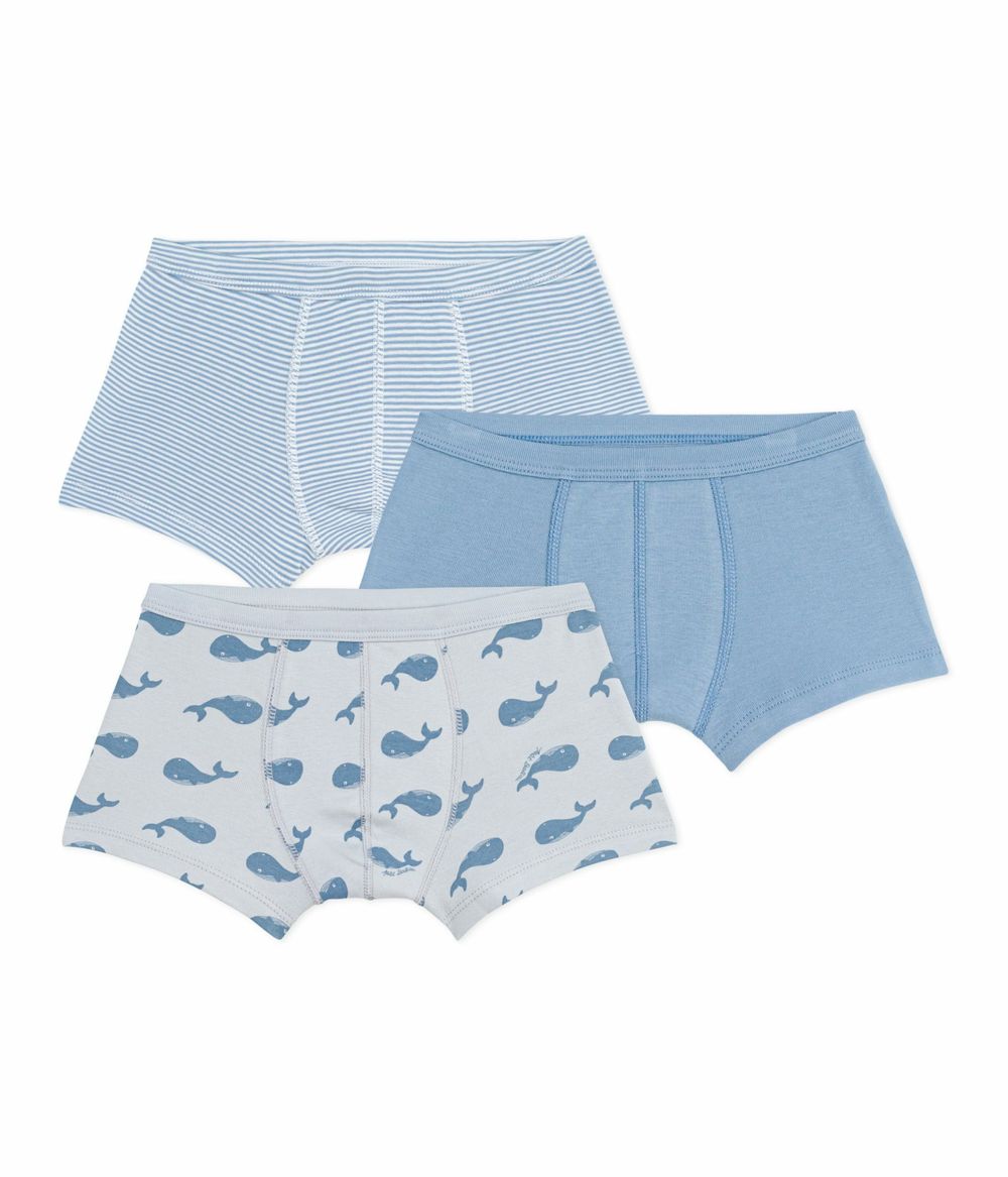 بيتي باتو - طقم بوكسرات للأولاد بخصر مغطى - أزرق/رمادي - 3 قطع