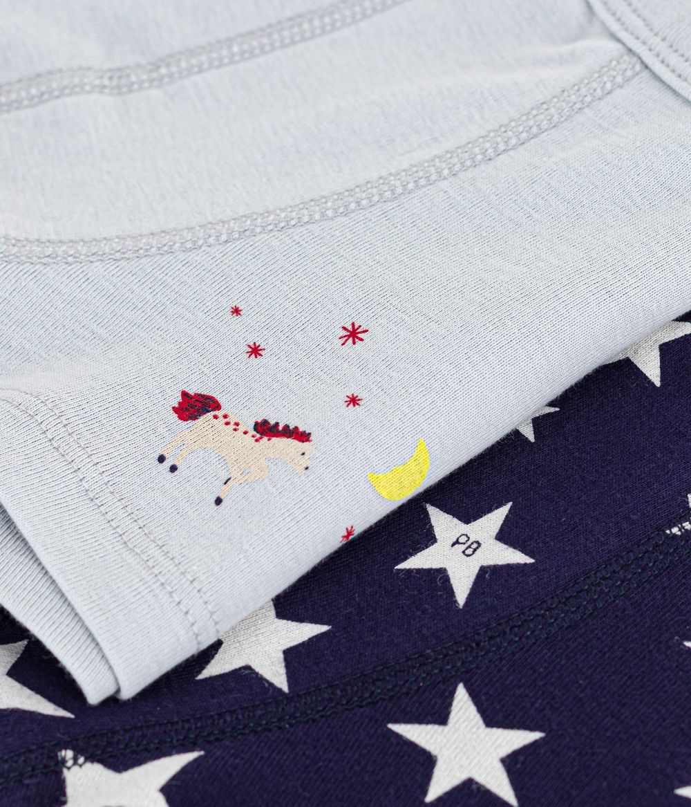 بيتي باتو - طقم قطعتين - بوكسرات قطن للأولاد - أزرق