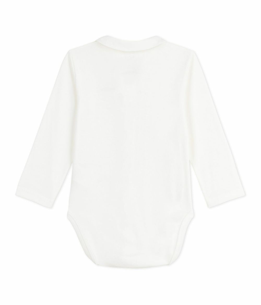 بيتي باتو - تبان (بربتوز) بياقة مطرزة للرضع - أبيض مارشميلو شارم/زهري