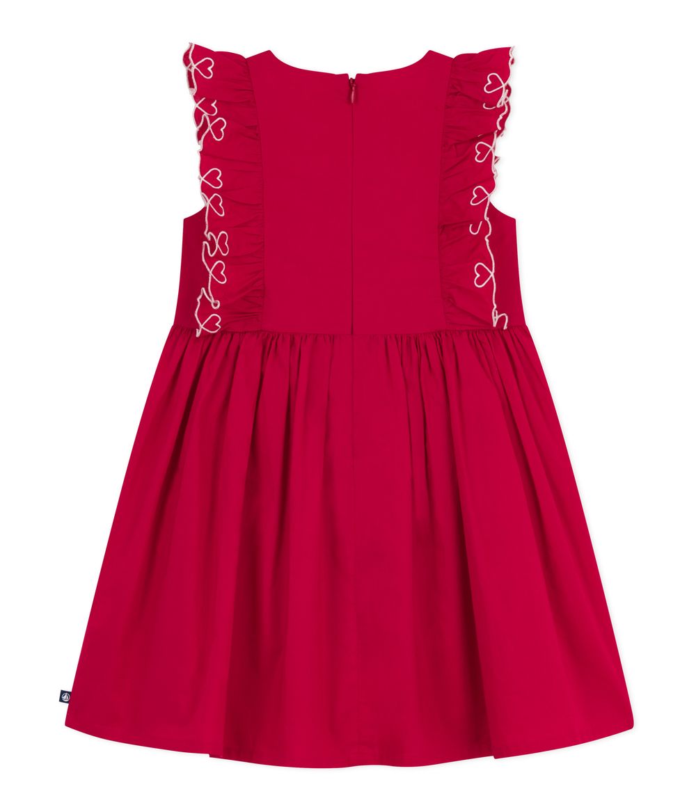 Petit Bateau - Girl's Sleeveless Cotton Dress - Terkuit Red