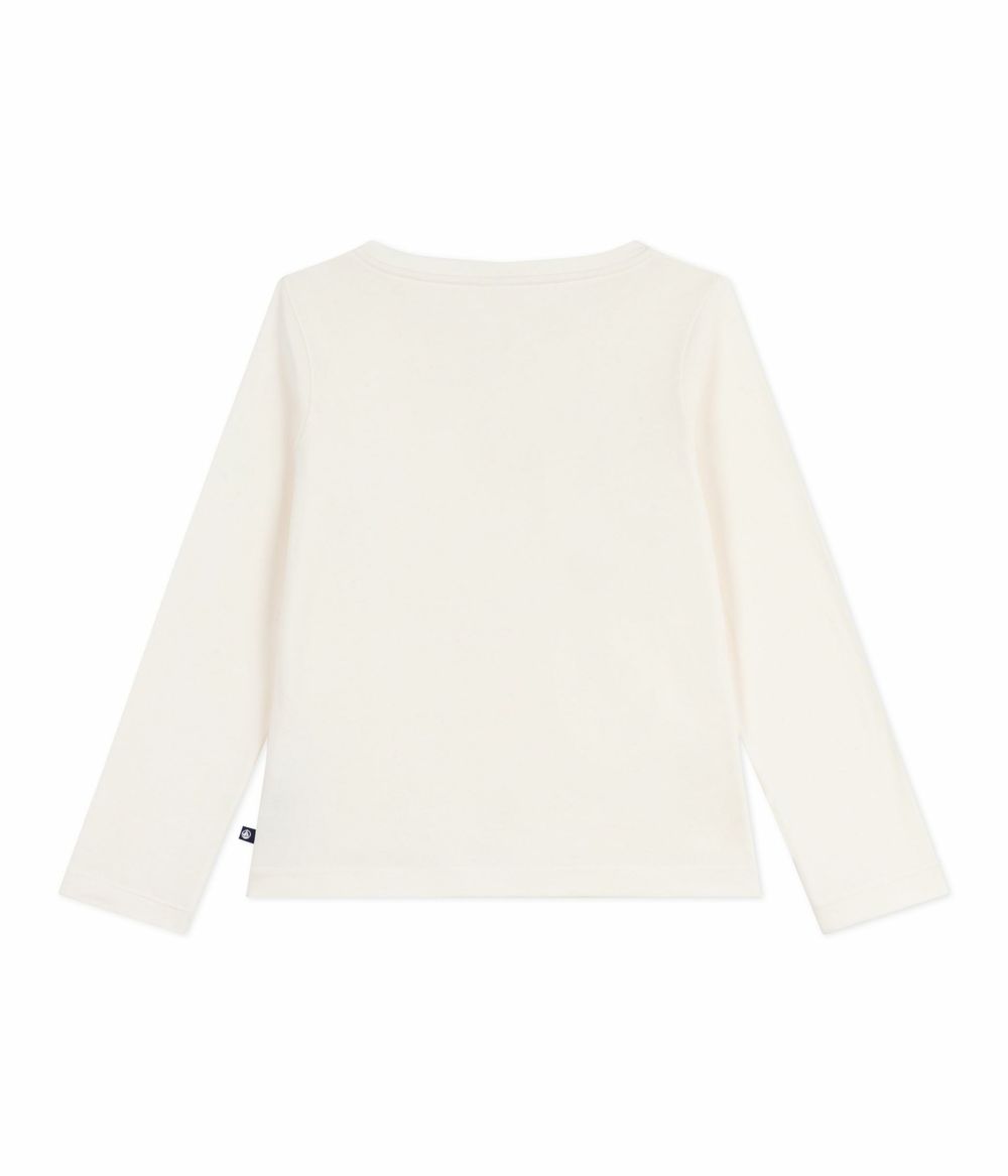 بيتي باتو - تي شيرت مطبوع بأكمام طويلة للبنات - حليبي