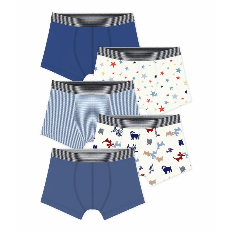 بوتي باتو - طقم من 5 قطع - سراويل داخلية قطنية مطبوعة للأولاد - متعددة الألوان