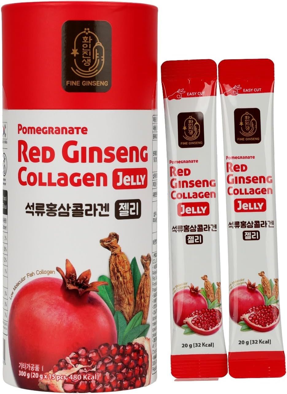 Fine Ginseng - Pomegranate Red Ginseng Collagen Jelly - 15 Sticks