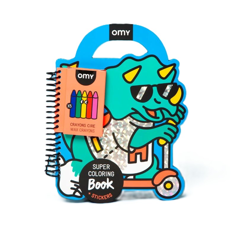 Omy - Super Coloring & Stickers Book - Dino