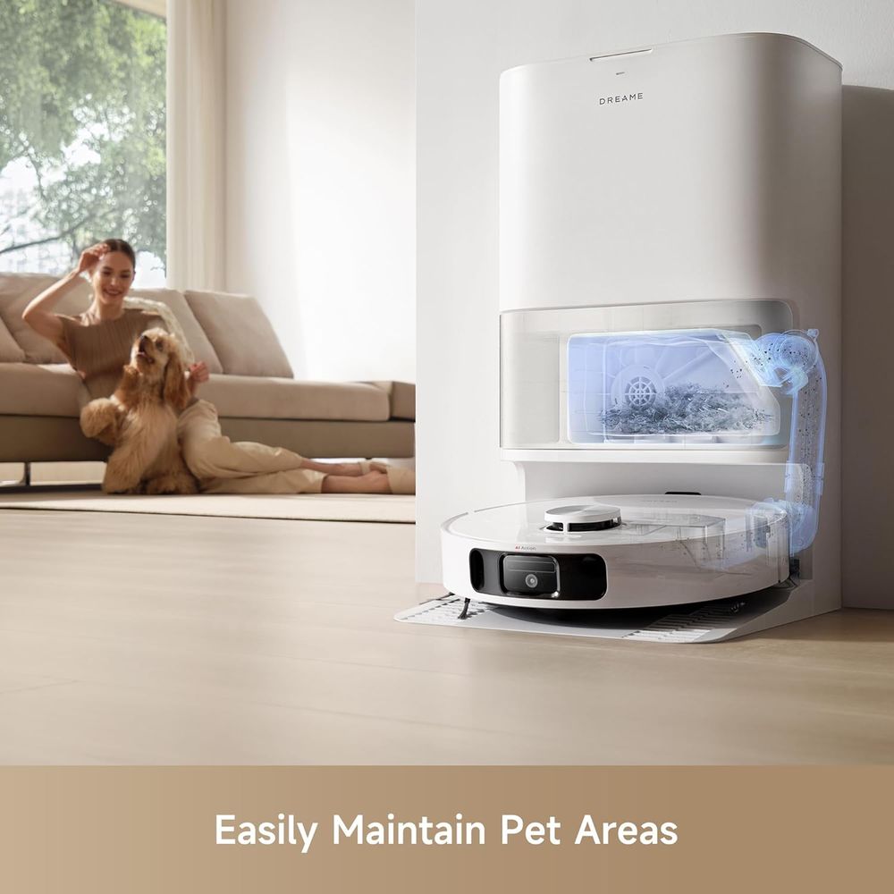 دريم - مكنسة ومسّاحة روبوت L10s ألترا الجيل الثاني - شفط 10,000 باسكال - إستراتيجية ذكية للسجاد - 32 مستوى ماء - ضمان سنتين - أبيض