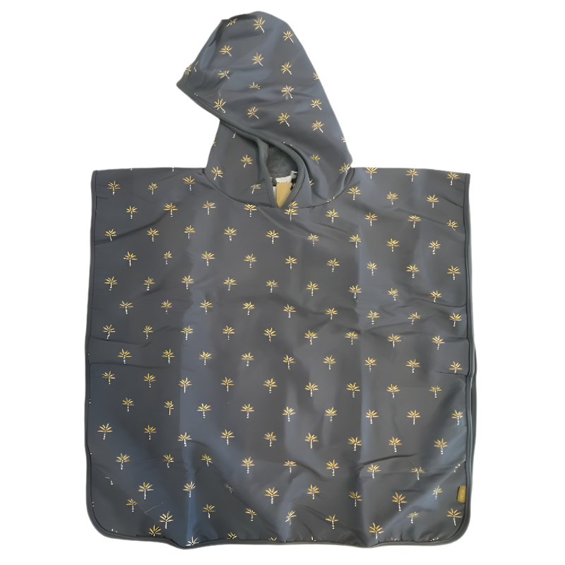 Fresk - Boy's Palm Tree Printed UV Swim Poncho - Steel Grey