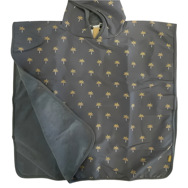 Fresk - Boy's Palm Tree Printed UV Swim Poncho - Steel Grey