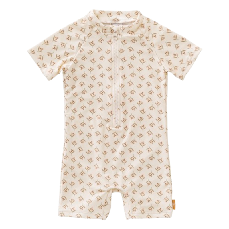 فريسك - بدلة سباحة مقاومة للأشعة فوق البنفسجية للبنات - زيتون - بيج