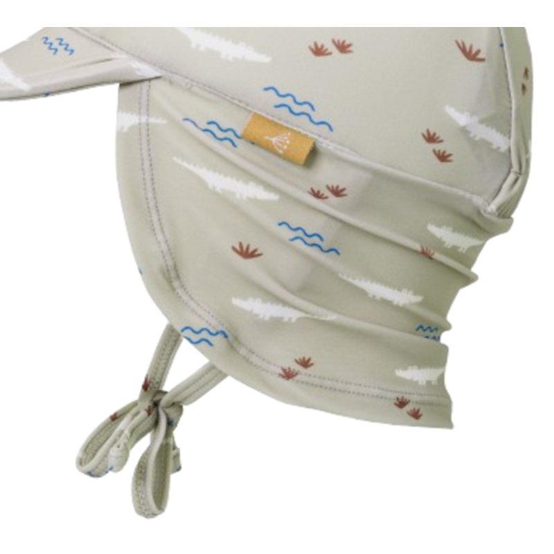 قبعة سباحة واقية من الأشعة فوق البنفسجية بطبعة تمساح للأولاد من فريسك - لون رمادي فاتح