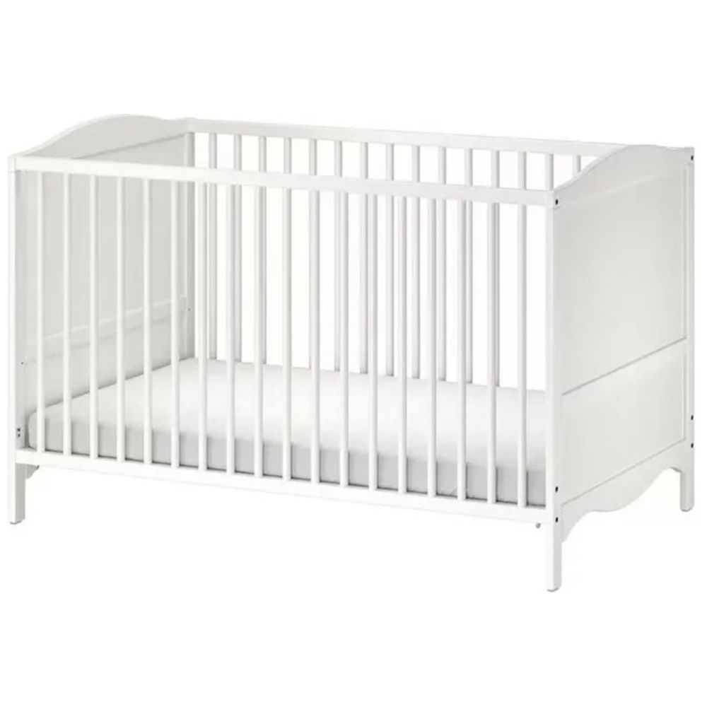 Bumble & Bird 3-in-1 Basic Wooden Cot Bed & Toddler Sofa - White