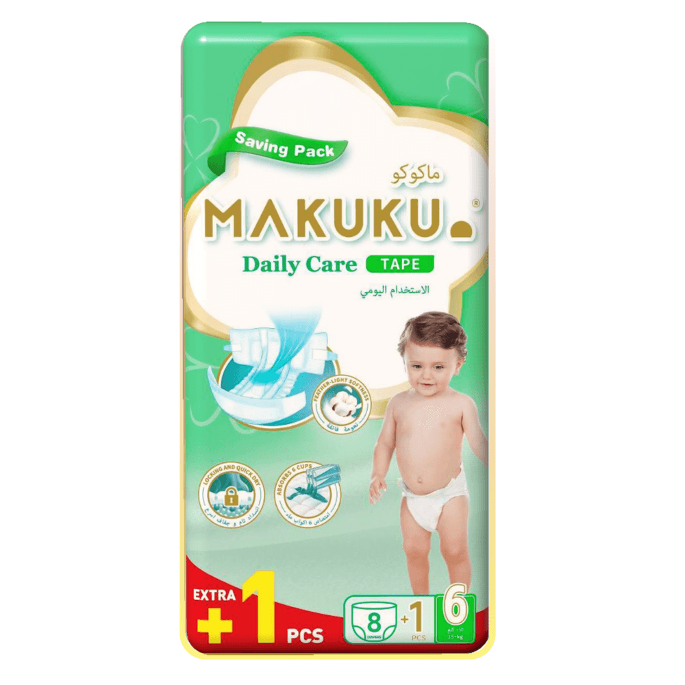 Makuku - Daily Care Tape Diapers - Size 6 - 15 Plus kg - 9 Pcs