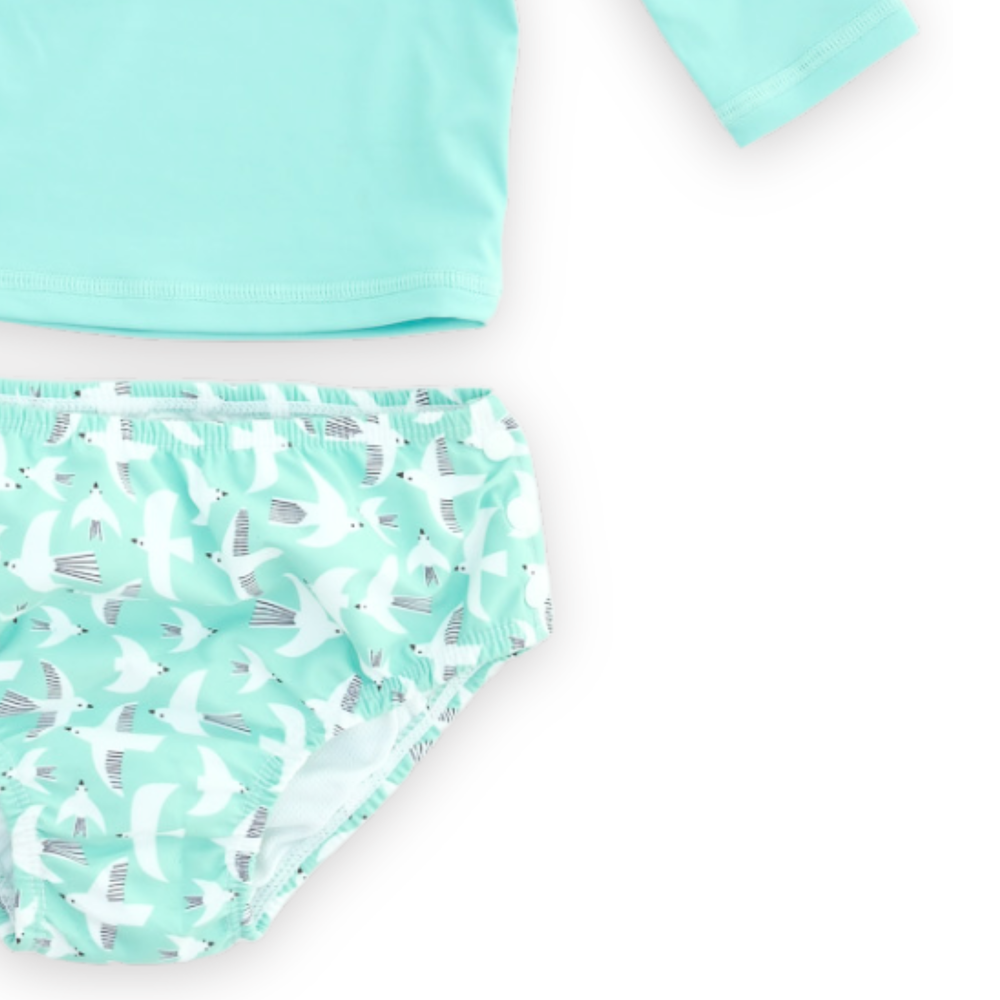 ملابس سباحة بدوي - طقم من قطعتين - تيشيرت سباحة وحفاضات للأطفال - سيجول بريز