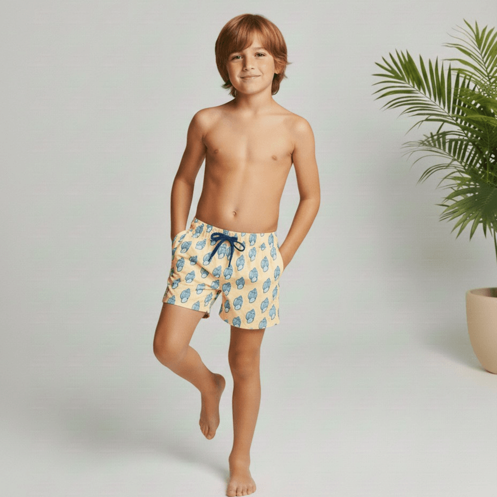 Badawii Beachwear - Boy's Swim Shorts - Sunny Shells