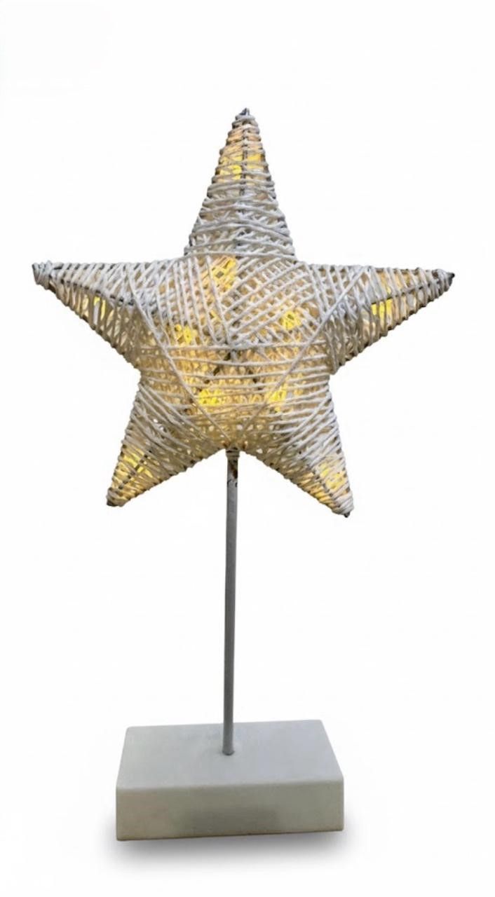 Mindset - Woven Star LED Table Lamp - White/Gold