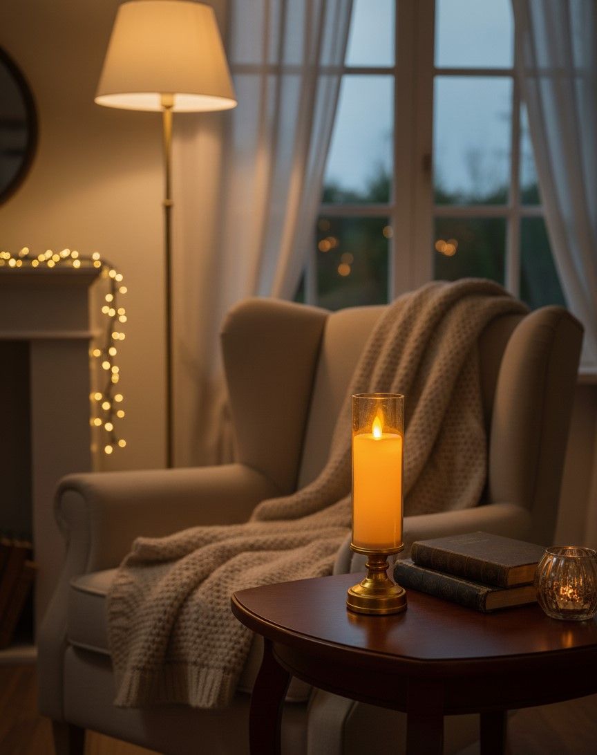 مايندست - شمعة LED مع حامل - ذهبي