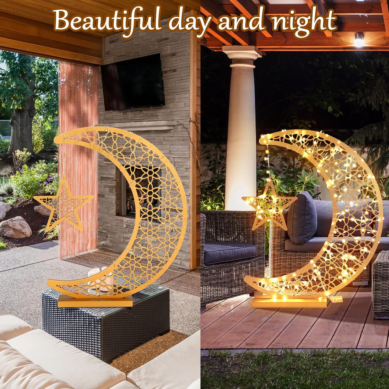 Mindset Crescent Moon & Star Ramadan Decoration - Gold