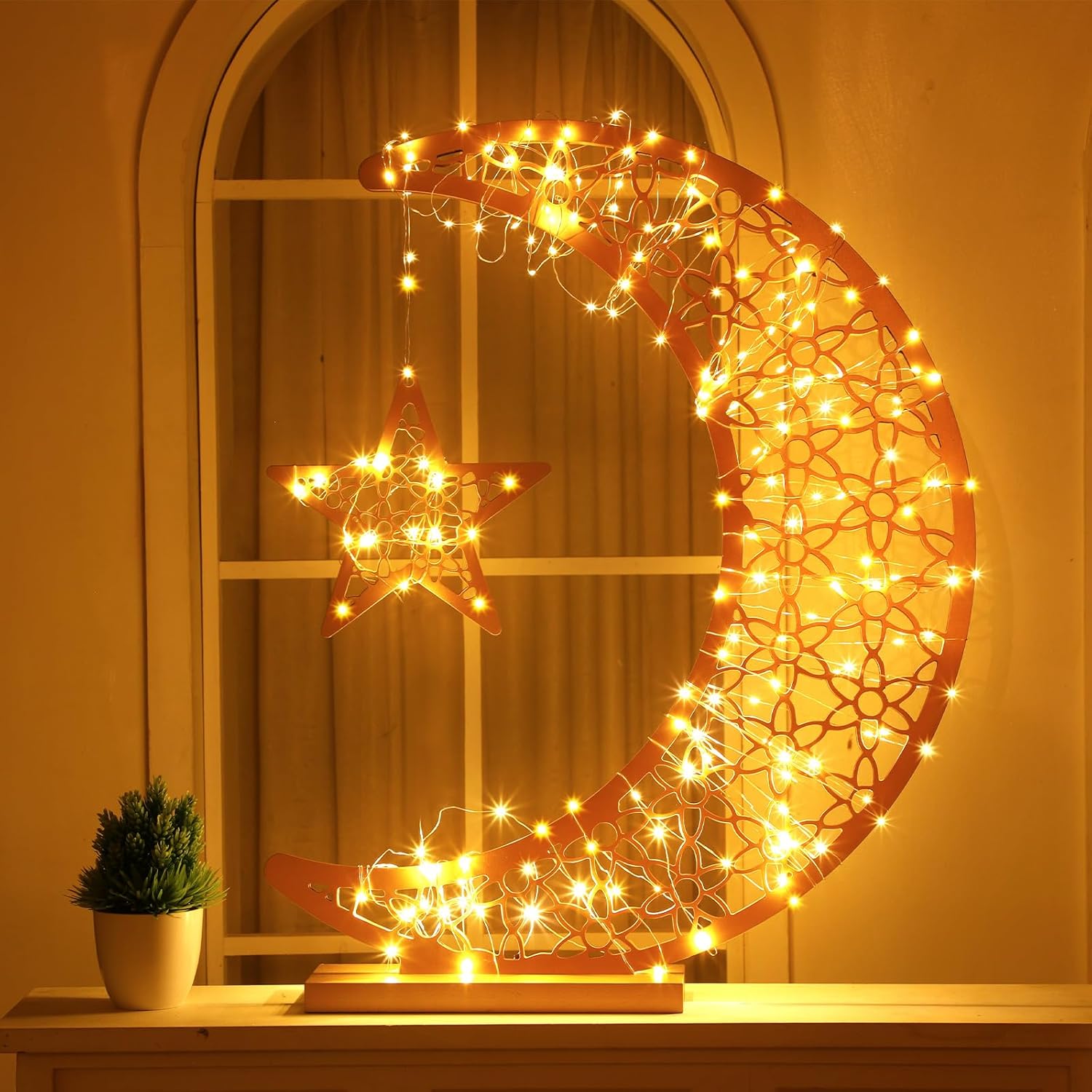 Mindset Crescent Moon & Star Ramadan Decoration - Gold