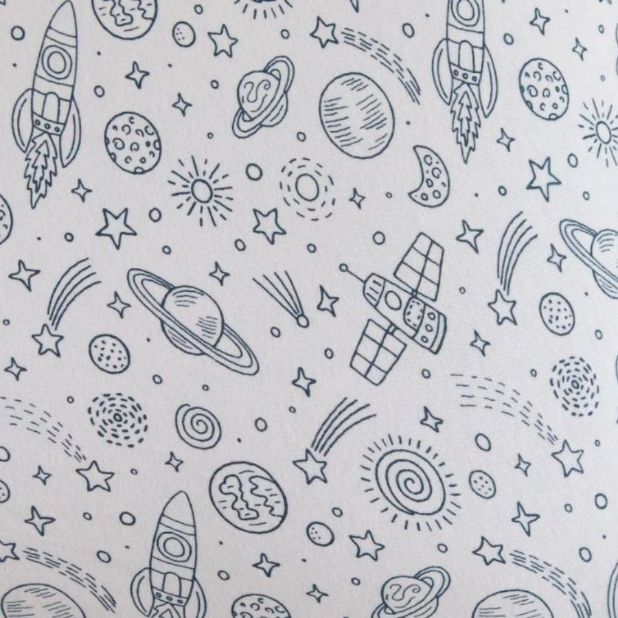 All4Ella Fitted Jersey Cot Sheet - Outer Space