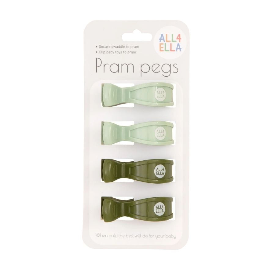 All4Ella - Pram Pegs Only - Sage/Forest Green - 4 Pcs