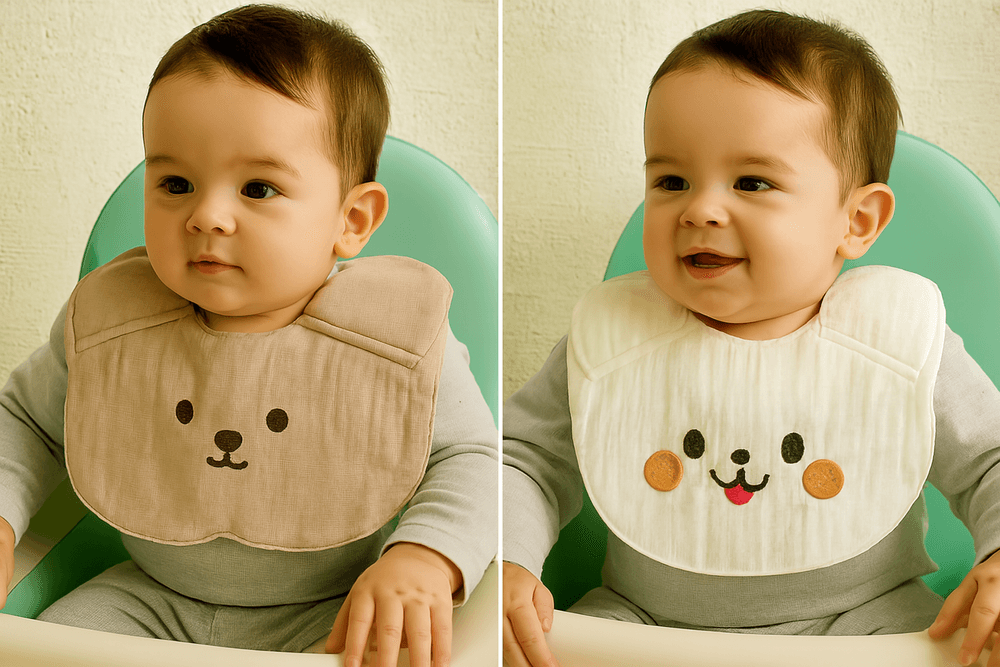 Kinder Valley - Bunny Button Bib - White