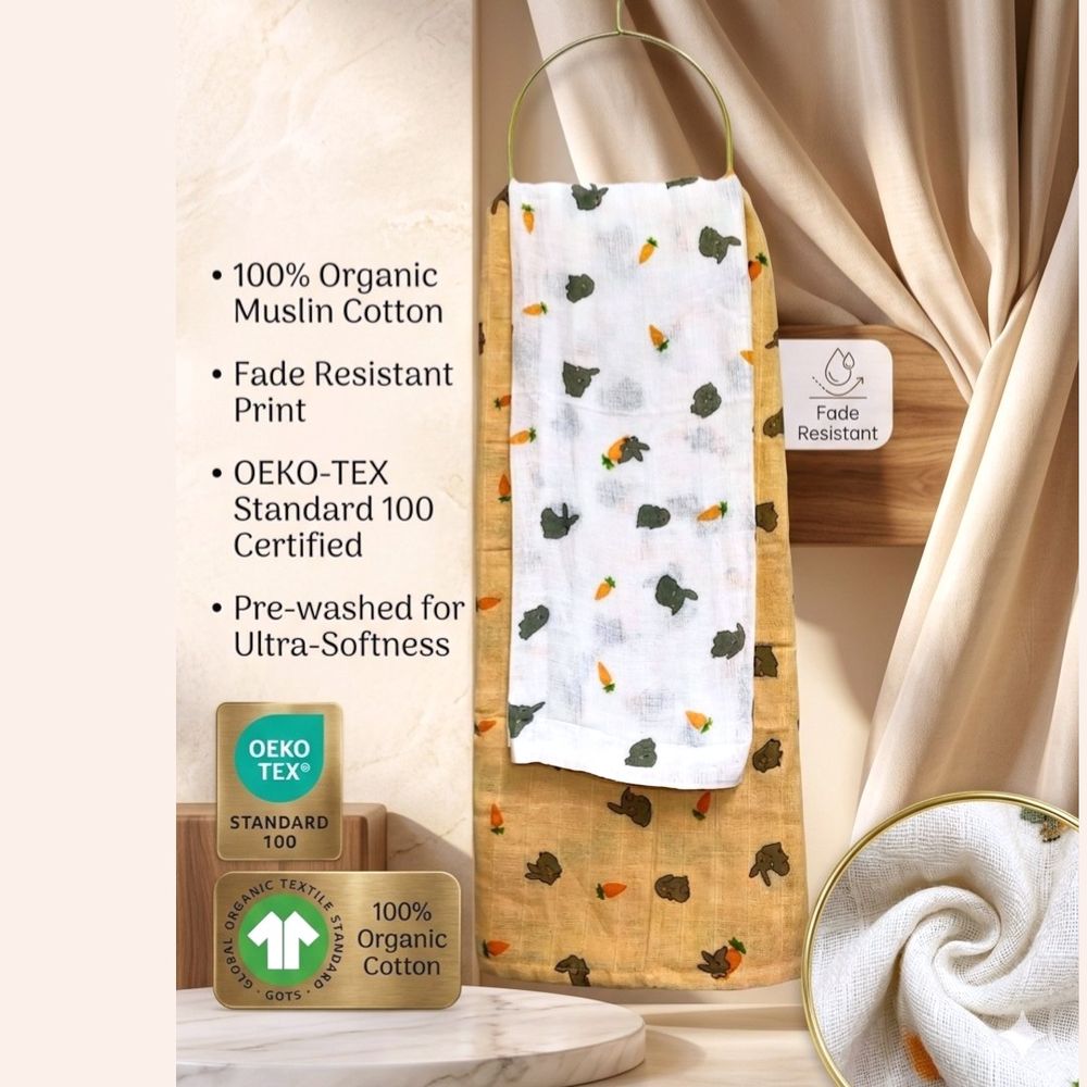 مجموعة كيندر فالي - سنو بول موسلين لفافة وقطعة قماش للتجشؤ