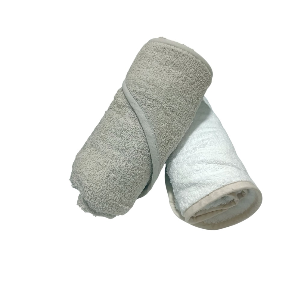 Kinder Valley - White & Grey Hooded Towels - Pack of 2