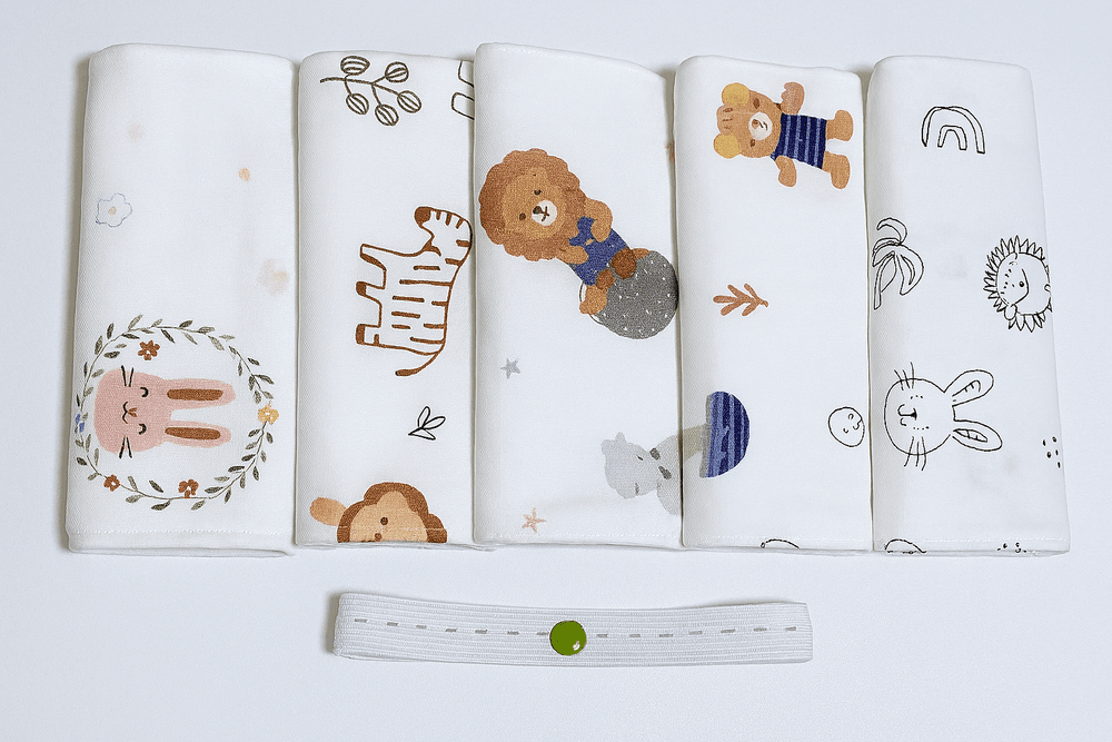 كيندر فالي - حفاضات قماش قطنية قابلة لإعادة الاستخدام - 5 قطع