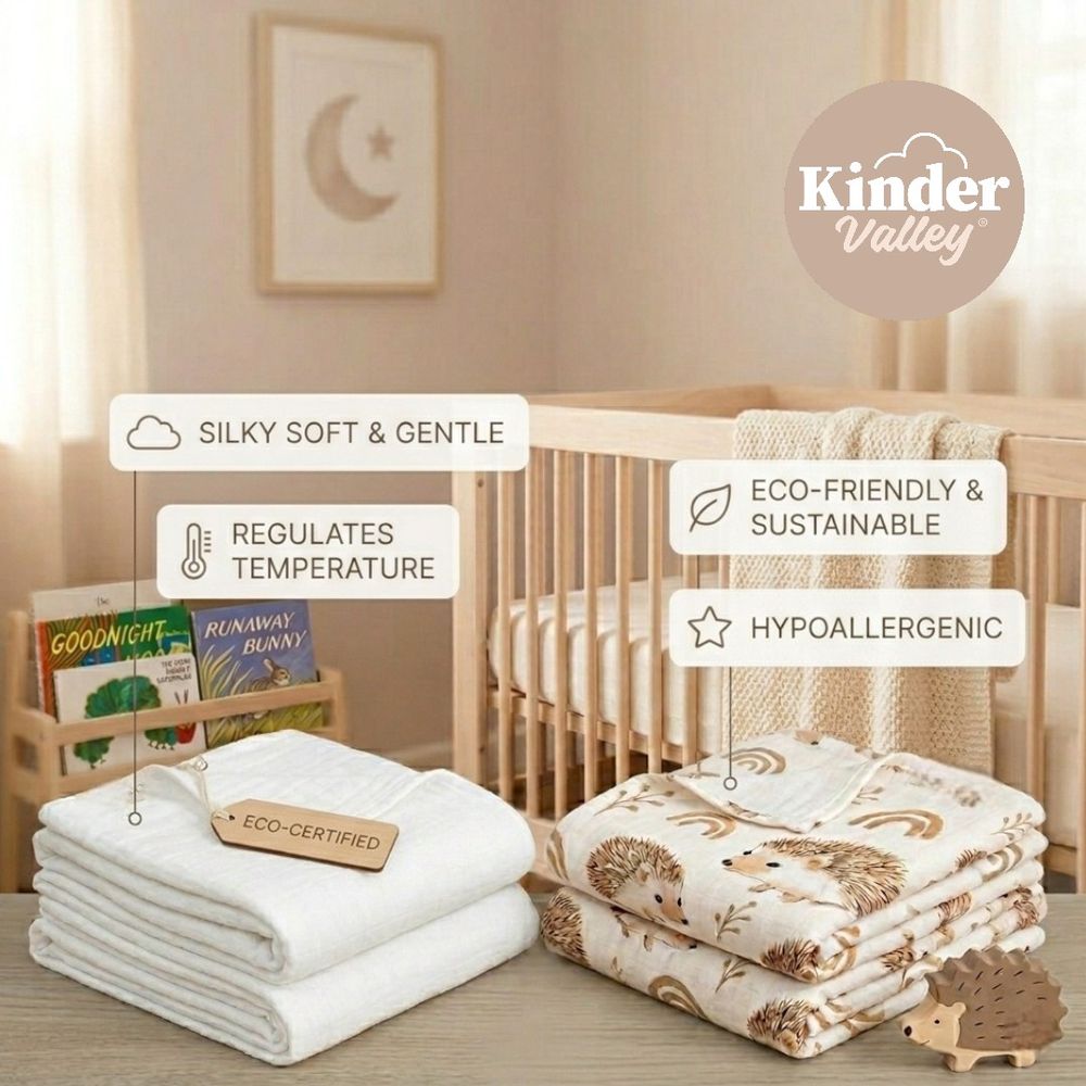 Kinder Valley - 2pc-Set - Cotton Bamboo Swaddle - Multicolor