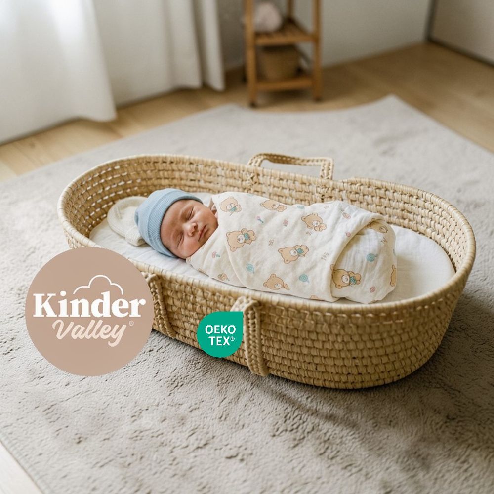 Kinder Valley - 2pc-Set - Cotton Swaddle Duo - Bear Print