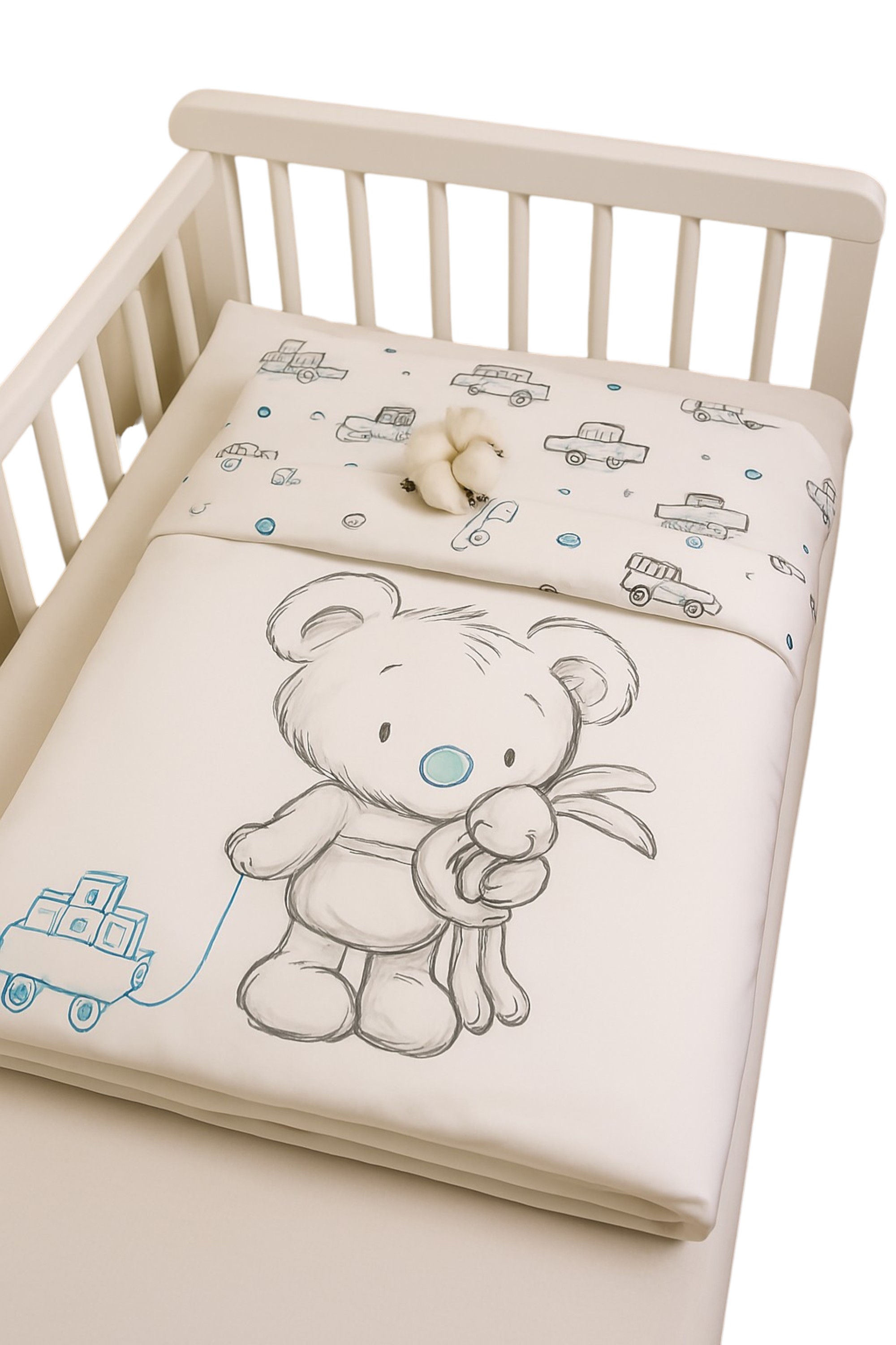 كيندر فالي - طقم فراش للأطفال - الدب بارني - 5 قطع