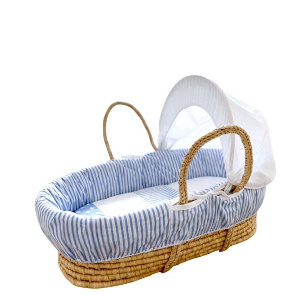 Kinder Valley - Striped Moses Basket - Blue