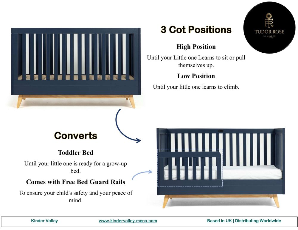 كيندر فالي - سرير أطفال قابل للتحويل تيودور روز أليكس